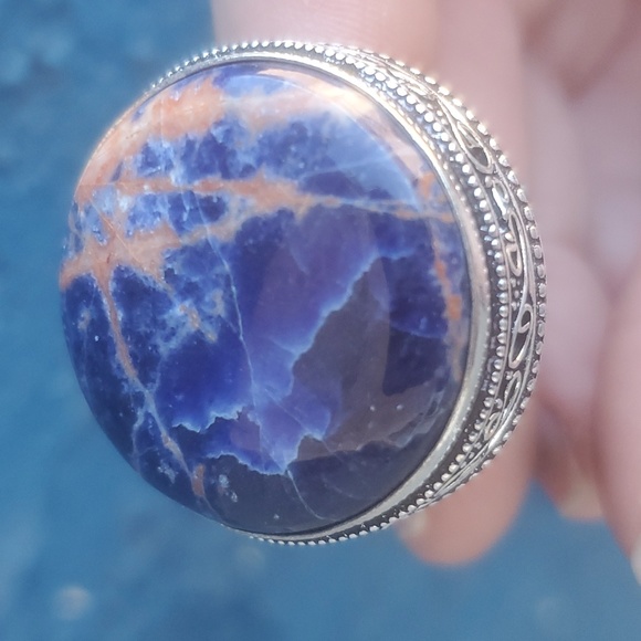 New Oversized Sodalite 925 Silver Ring. - Picture 12 of 12
